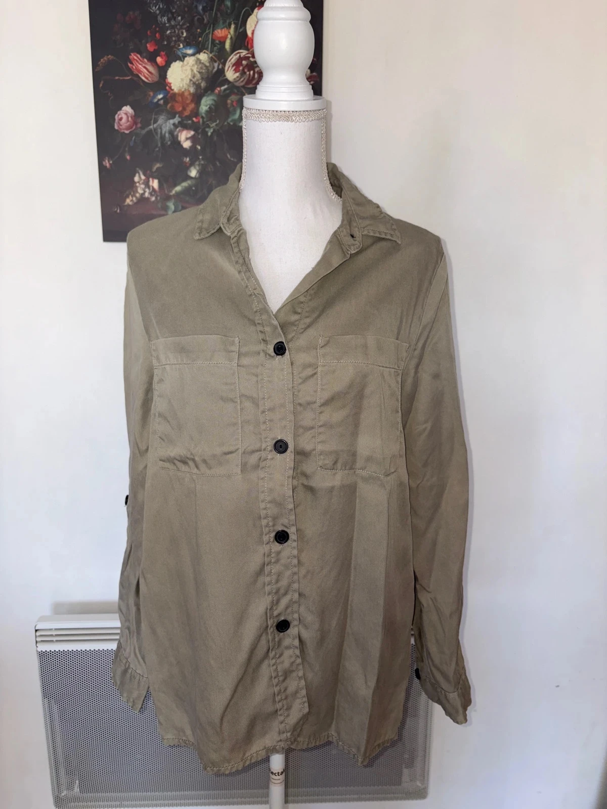Chemise à manches longues kaki Primark taille M / 38